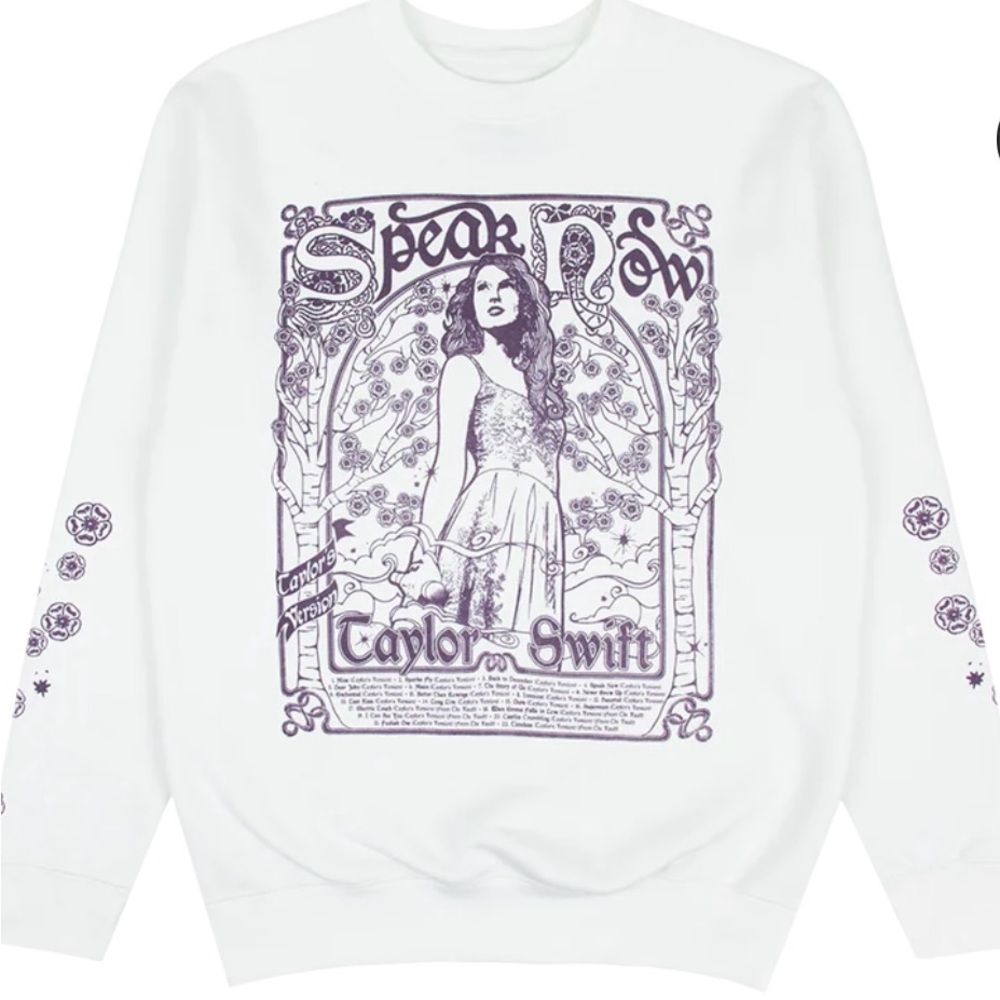 Speak Now (Taylor's Version) Tracklist White Crewneck, size L